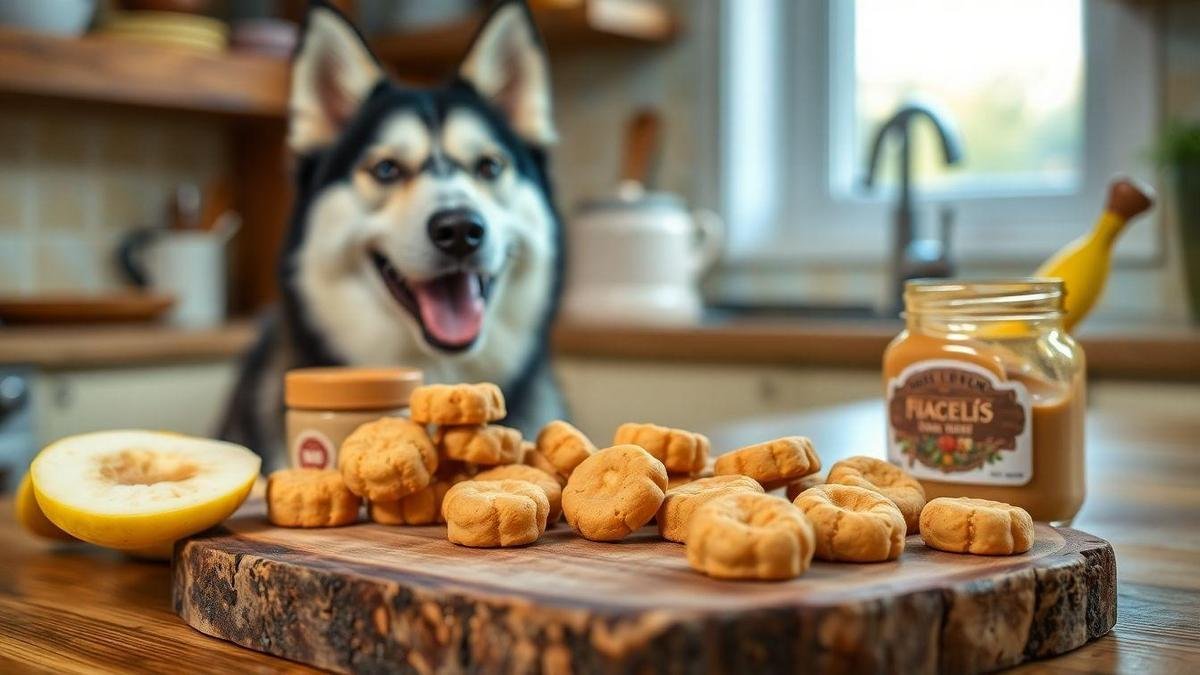 I make easy homemade husky treats with peanut butter and banana