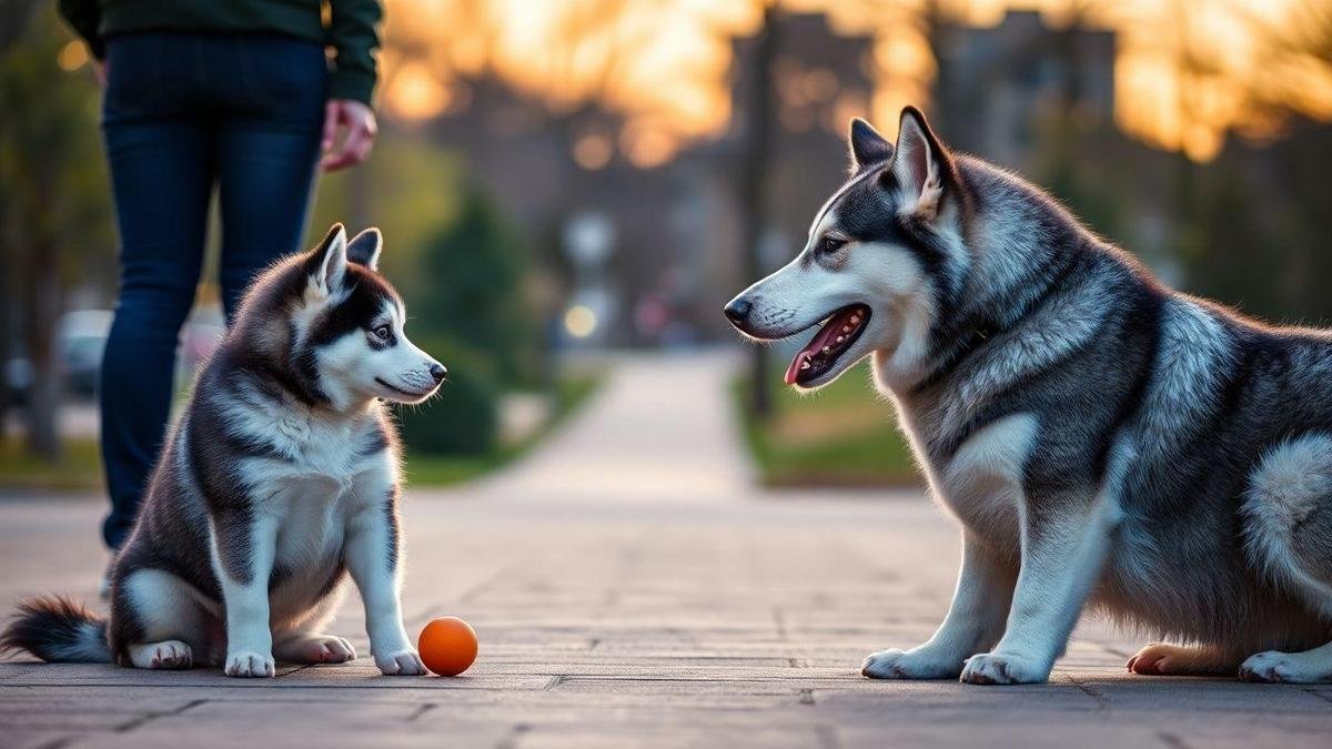 Training social exercises husky siberiano